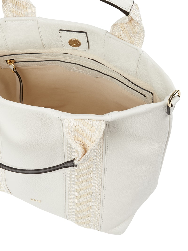 Shopper aus Leder Modell 'Kaia' in weiß