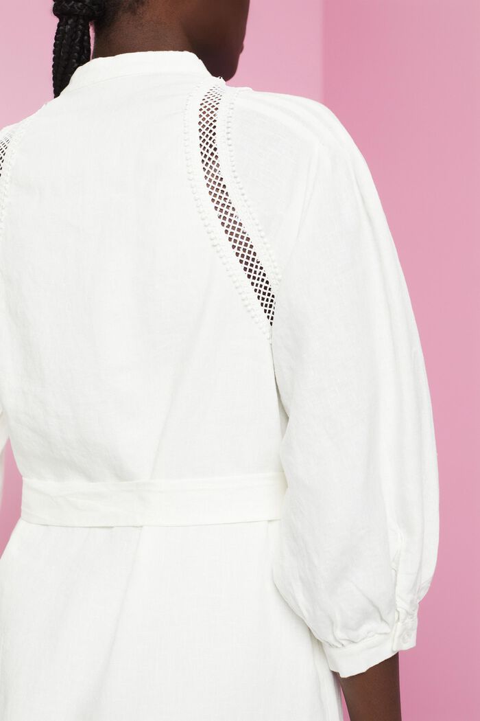 Midikleid aus gewebtem Leinen