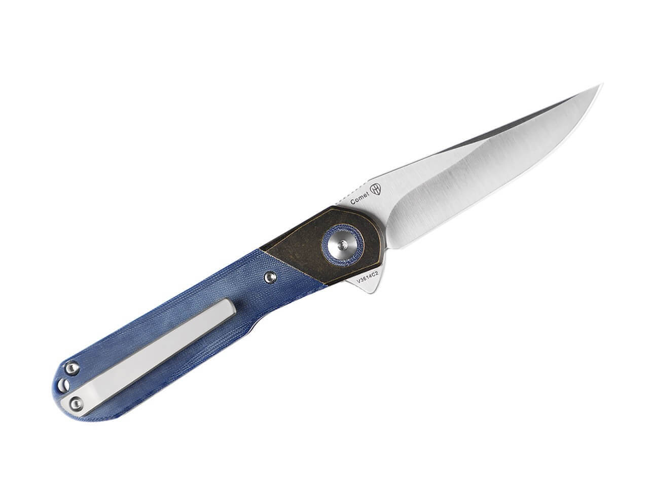 Comet Brass Micarta Blue