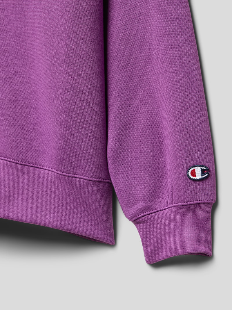 Hoodie mit Label-Stitching in lila