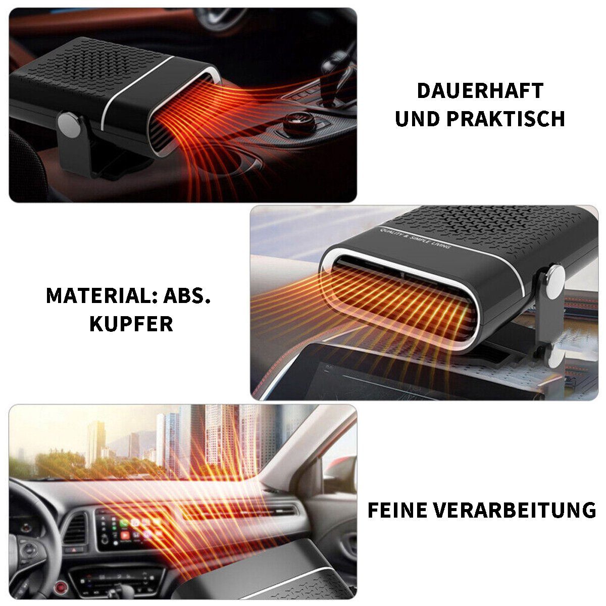 Yoyaxi Heizgerät USB 12V Autoheizung Fahrzeug-Defroster, Universelle tragbare Auto-Heizlüfter