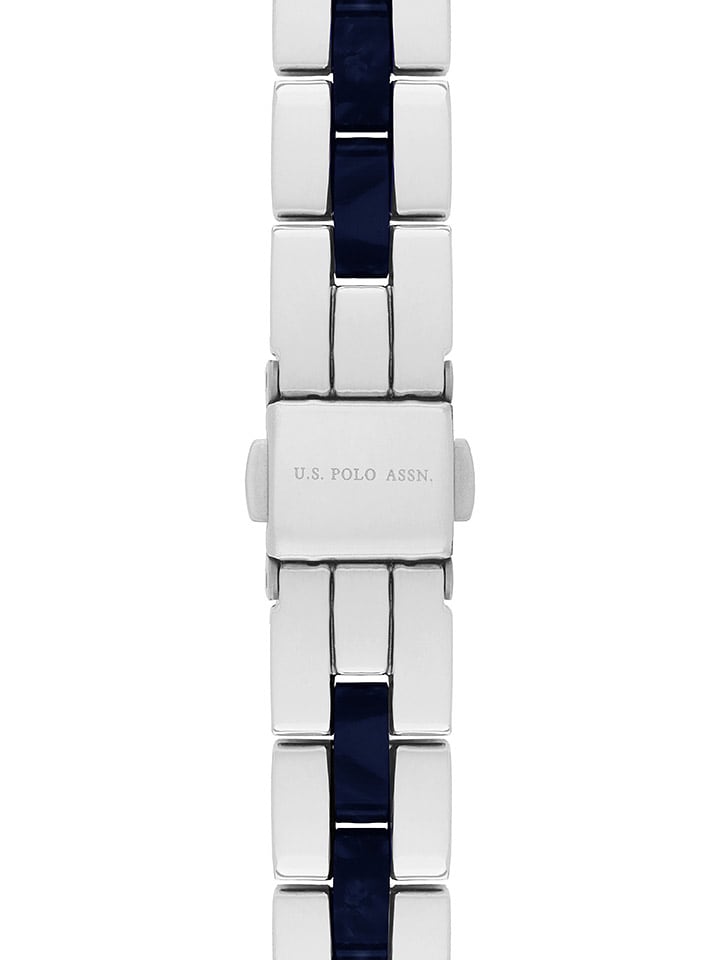 U.S. Polo Assn. Quarzuhr in Silber/ Dunkelblau günstig kaufen onesize