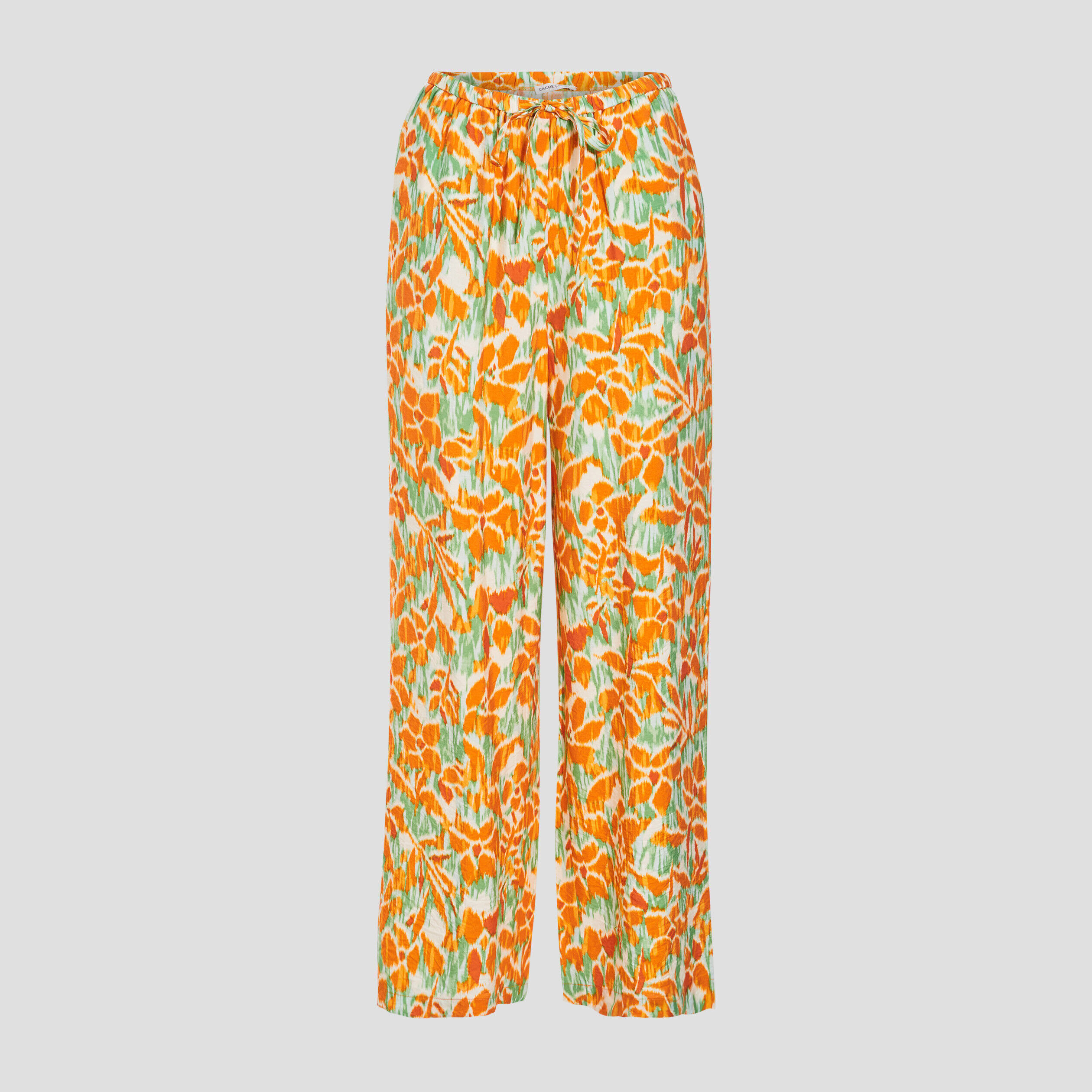 Pantalon large fluide vert femme | Cache Cache