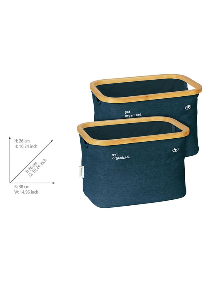 Tom Tailor 2er-Set: Aufbewahrungskörbe in Dunkelblau - (B)38 x (H)26 x (T)26 cm günstig kaufen onesize