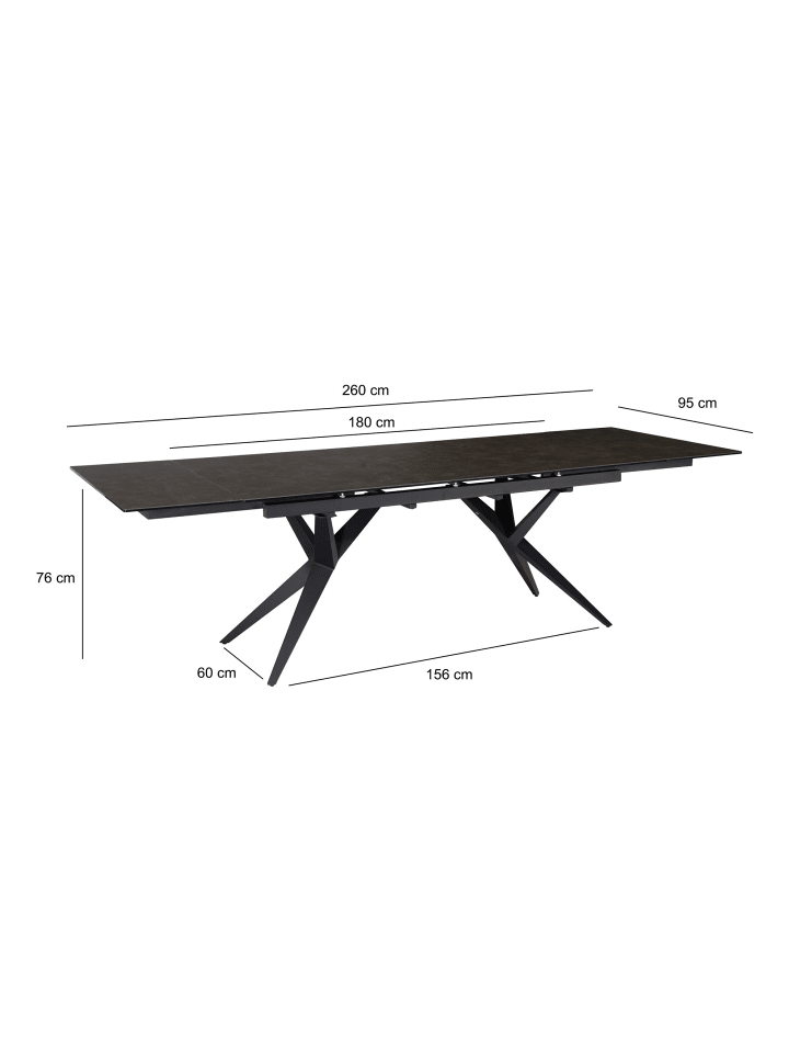 KADIMA DESIGN Esszimmertisch 180 - 260 cm Ausziehbar Keramik Glas , in Schwarz günstig kaufen onesize