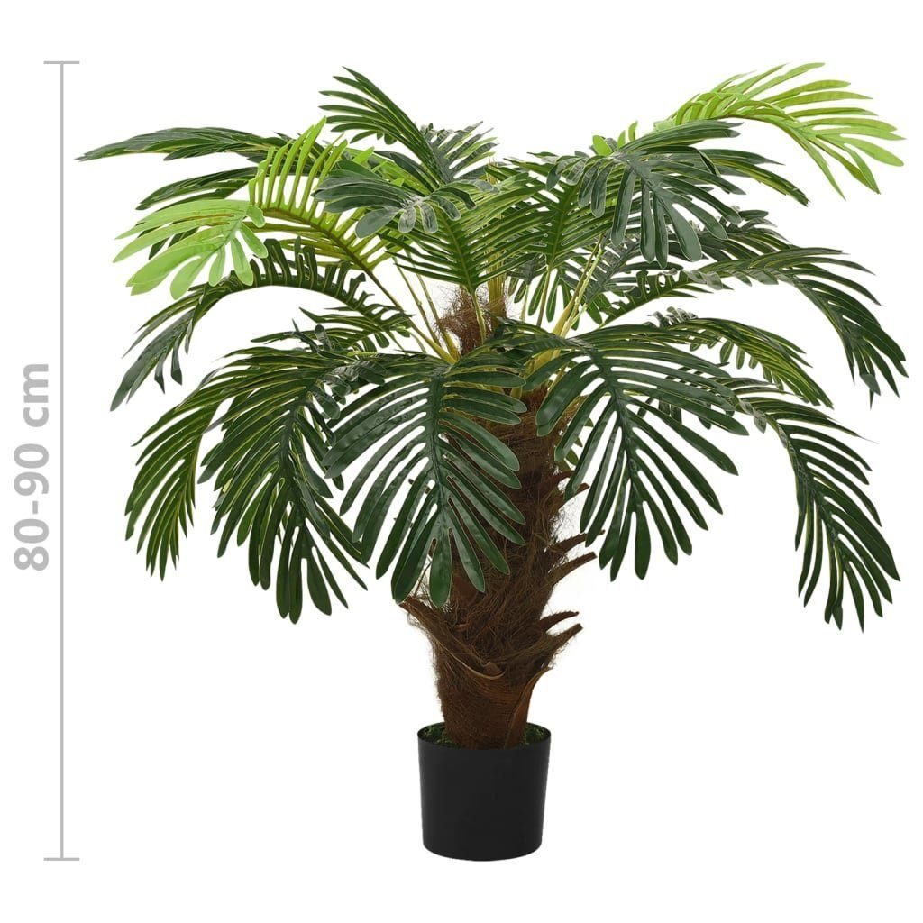 Kunstrasen Künstliche Palme Cycas mit Topf 90 cm Grün, vidaXL, Höhe: 90 mm