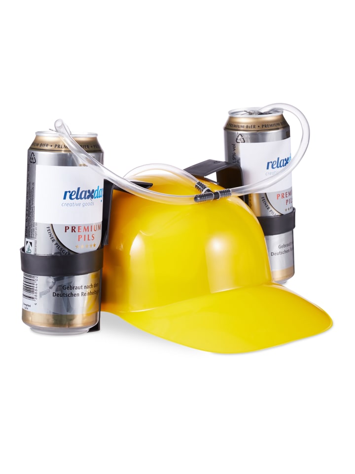 relaxdays Trinkhelm in Gelb günstig kaufen onesize