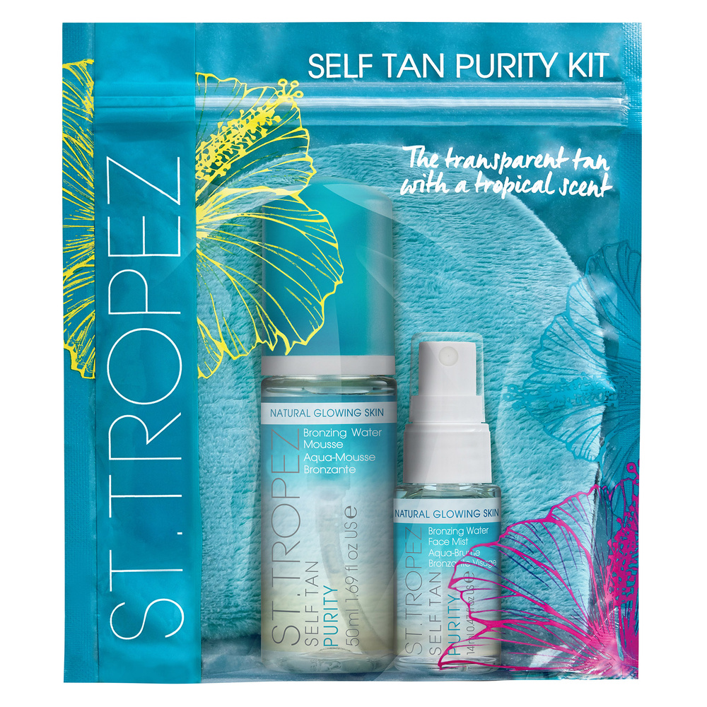 st tropez Mini Kit Self Tan Purity Mousse + Brume+ Gant Soins Autobronzants Visage et Corps