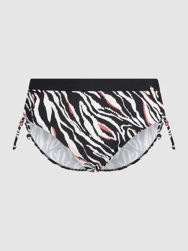 Bikini-Hose mit Allover-Muster in schwarz