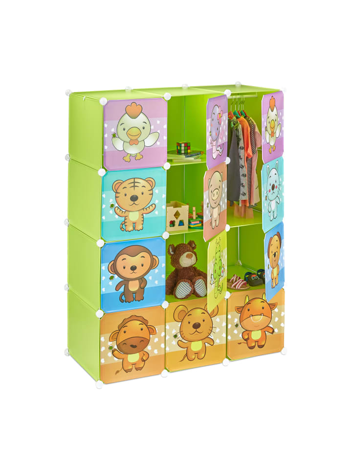 relaxdays Steckregal Kinderzimmer in Grün - (B)110,5 x (H)145 x (T)46,5 cm günstig kaufen onesize
