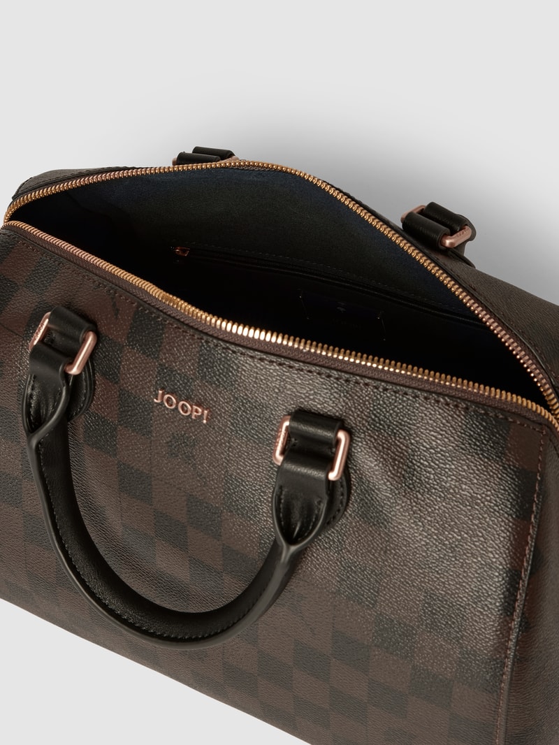 Duffle Bag mit Allover-Muster in dunkelbraun