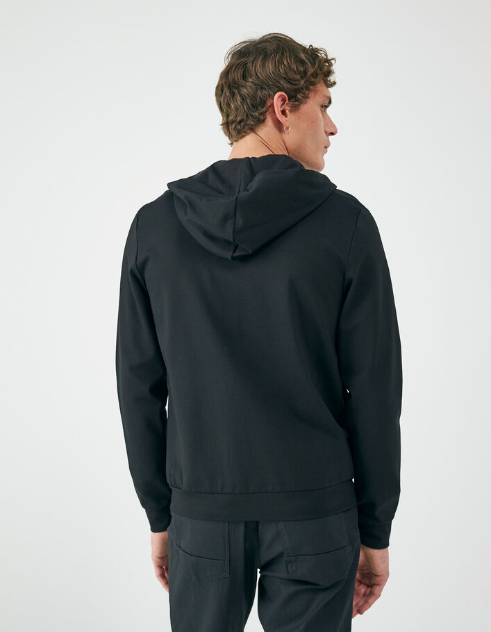 Cardigan noir Interlock zippé à capuche Homme