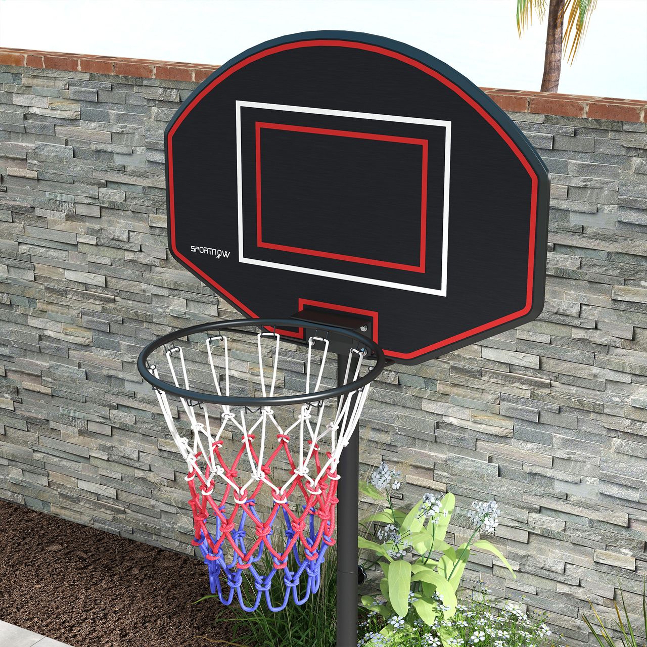 SPORTNOW SPORTNOW Basketballständer 221-282cm Höhenverstellbar Basketballkorb mit Ständer