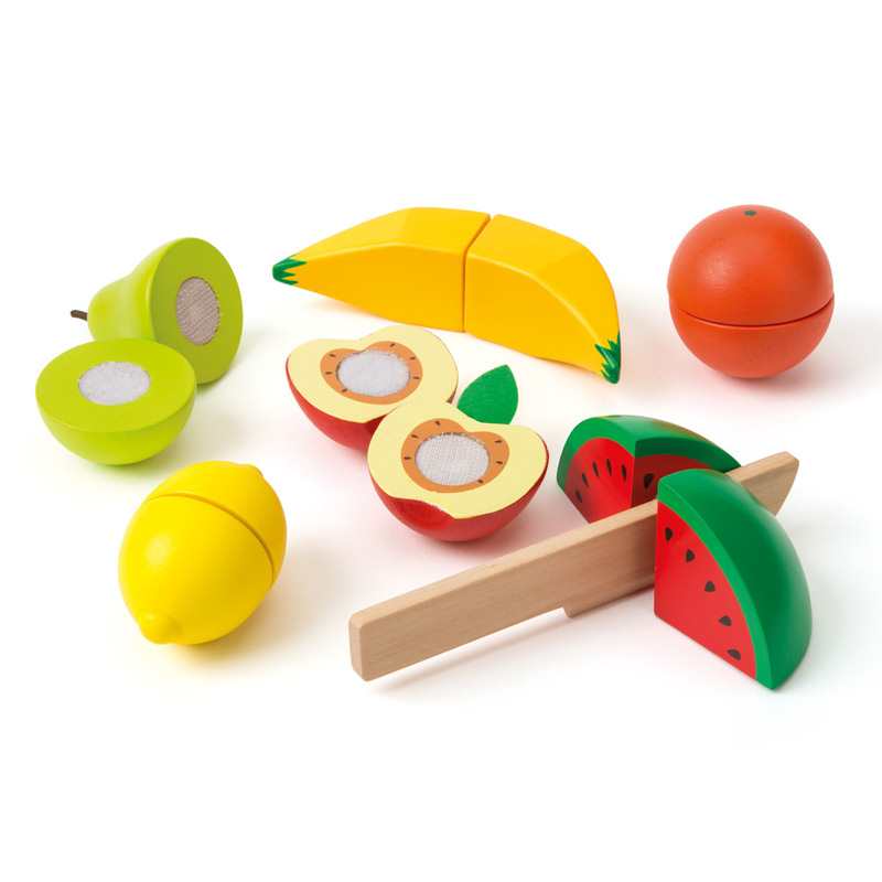 Set de 6 fruits en bois à découper Oxybul