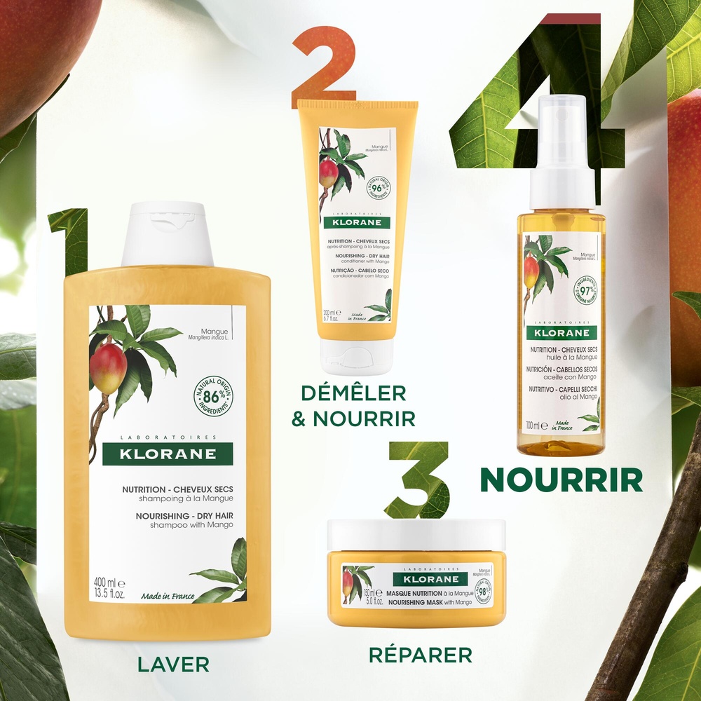 Klorane Mangue Huile Nutrition 100ml Huile cheveux