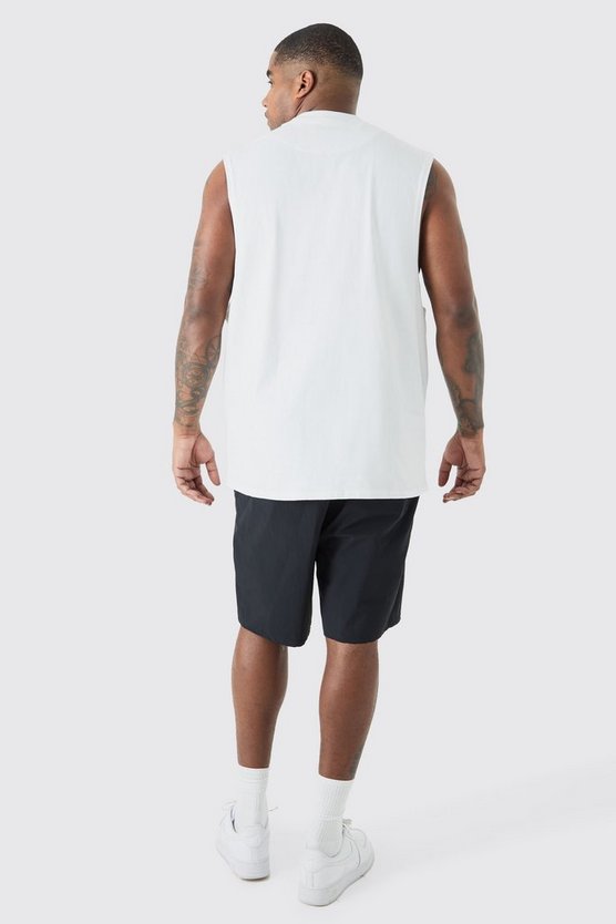 Plus Nylon-Shorts mit elastischem Bund