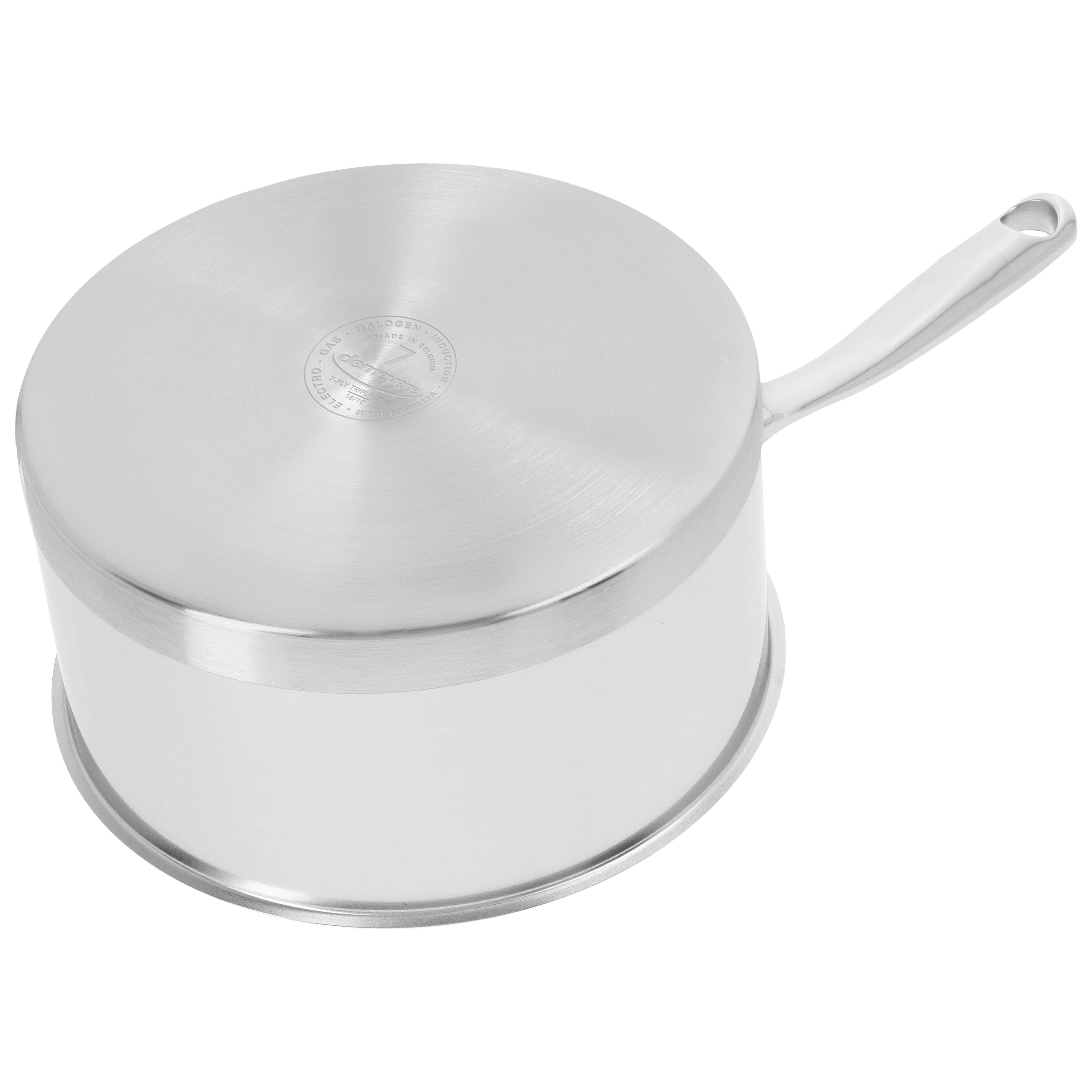 Stieltopf ohne Deckel 18 cm, 18/10 Edelstahl, Silber
