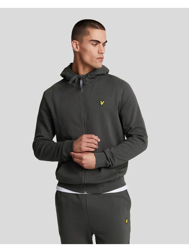 Lyle & Scott Kapuzensweatjacke in Anthrazit günstig kaufen XXL