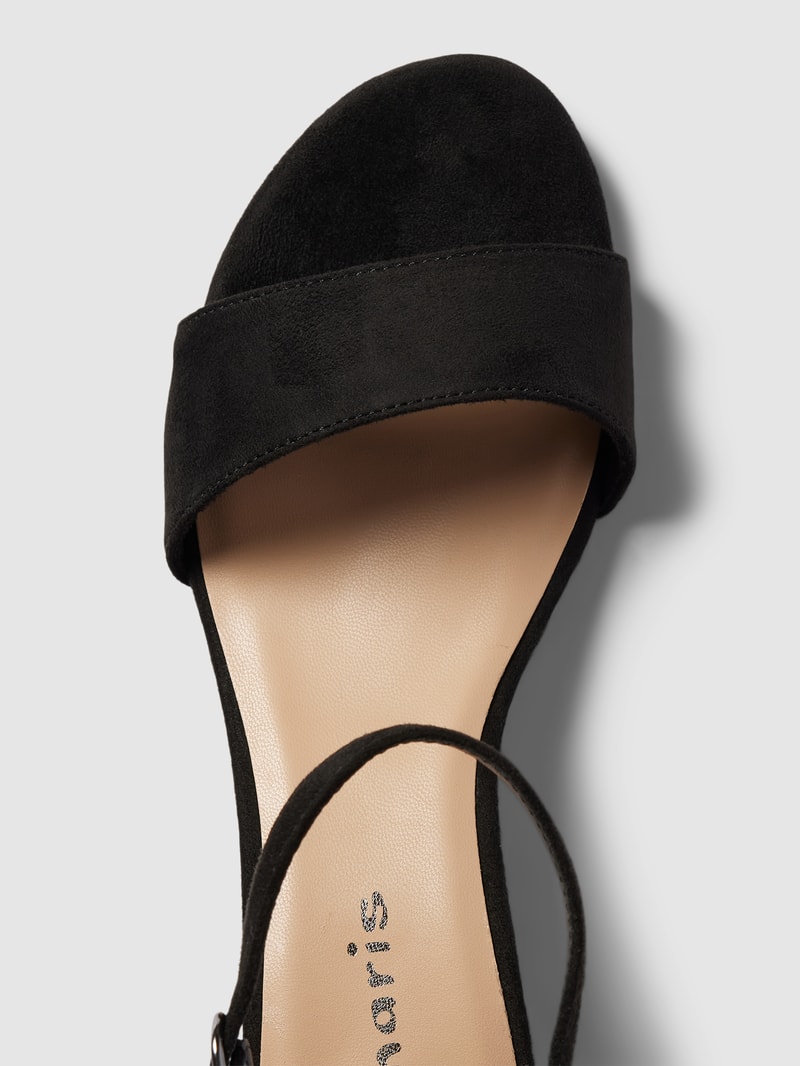 Sandalette in Wildleder-Optik in schwarz