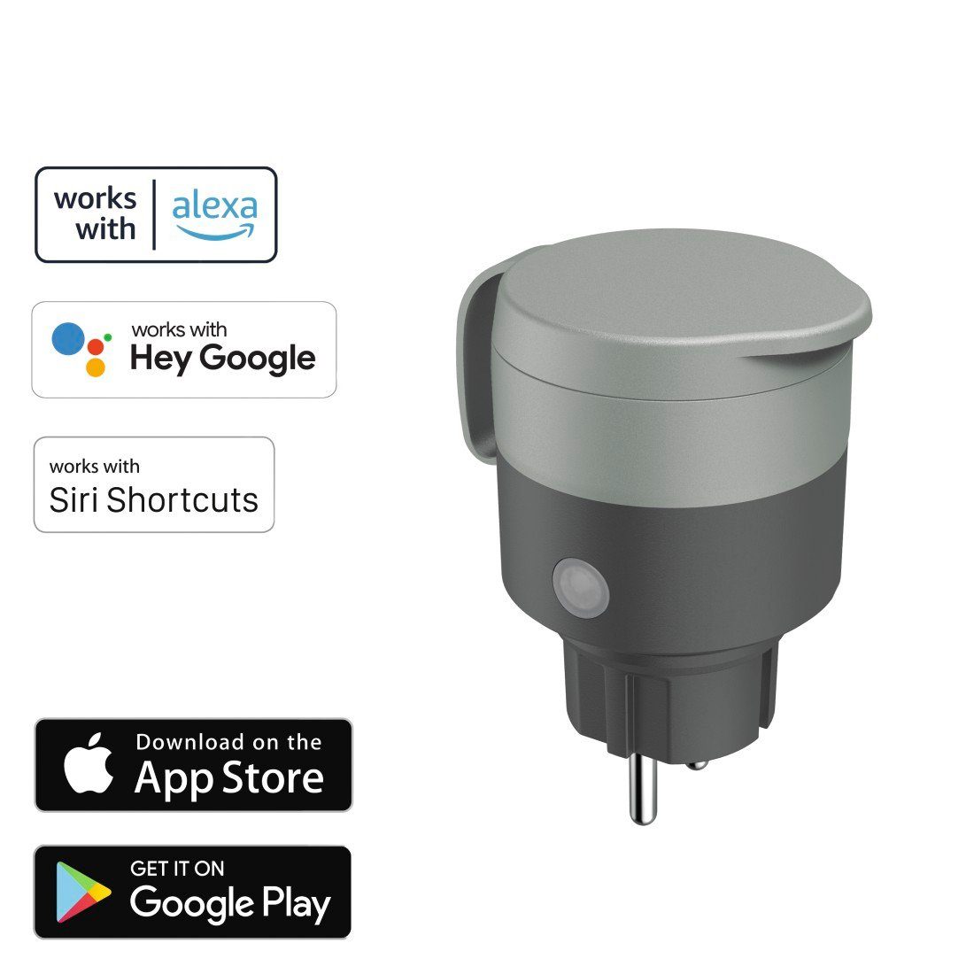 Hama Funksteckdose WLAN Steckdose Outdoor, App- u. Sprachsteuerung, ohne Hub, Garten, max. 2300 W