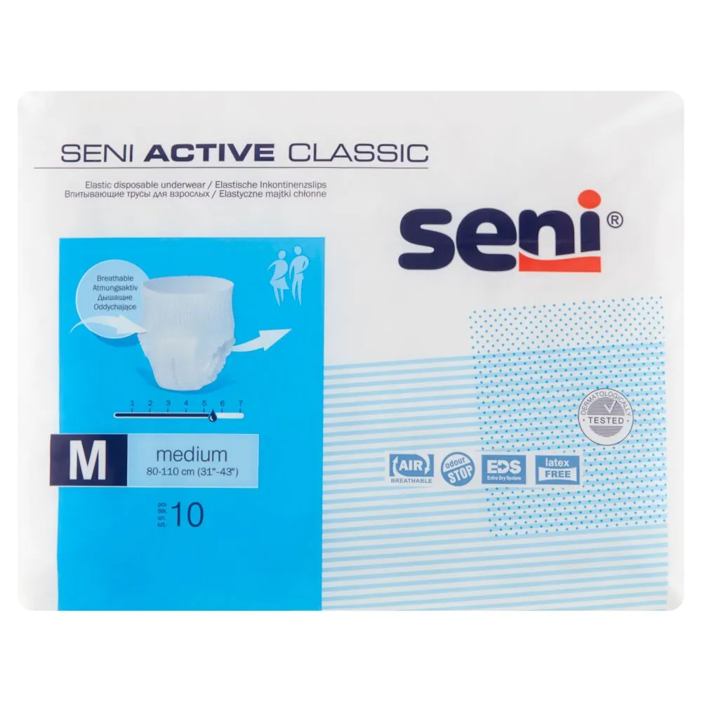 Seni Active Classic elastinės sugeriančios kelnaitės, 80–110 cm, vidutinio dydžio