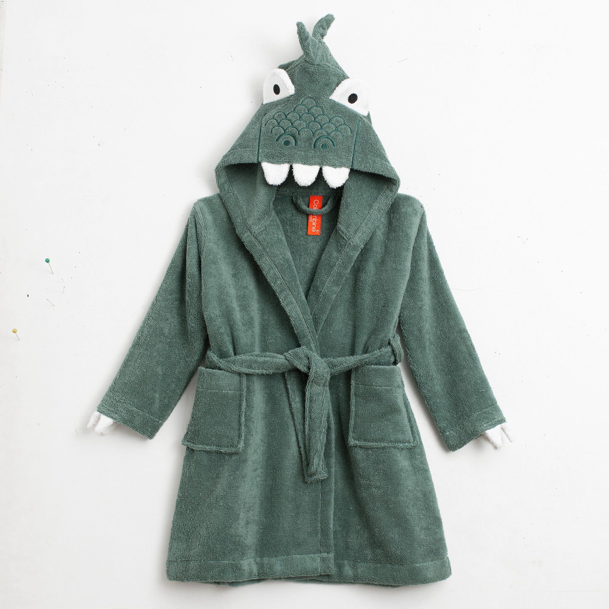 Peignoir de bain déguisement enfant dinosaure éponge coton