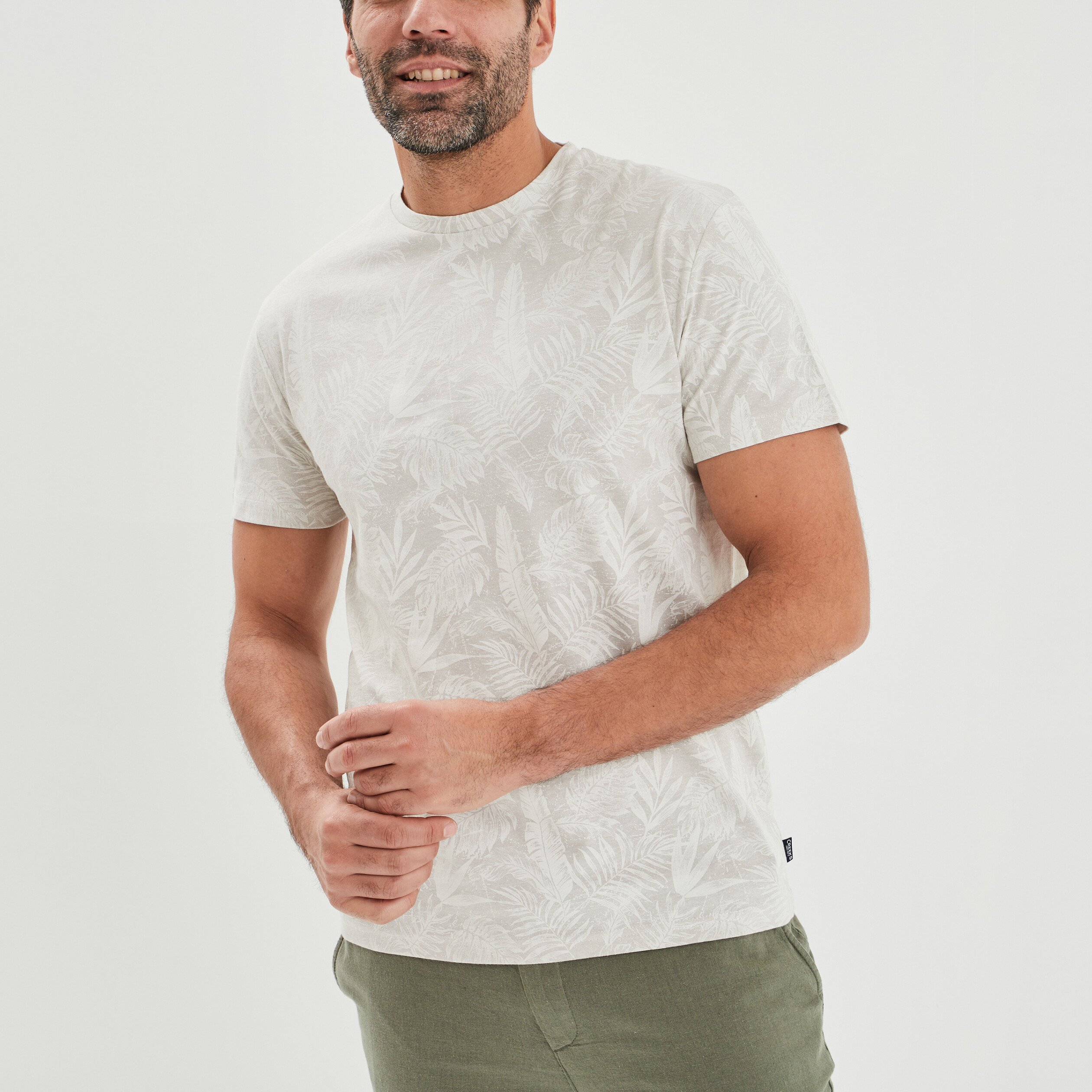 T-shirt manches courtes beige homme | La Halle