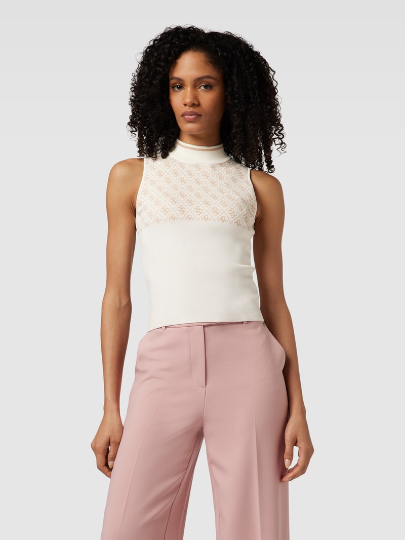 Pullunder mit Allover-Logo-Muster in offwhite