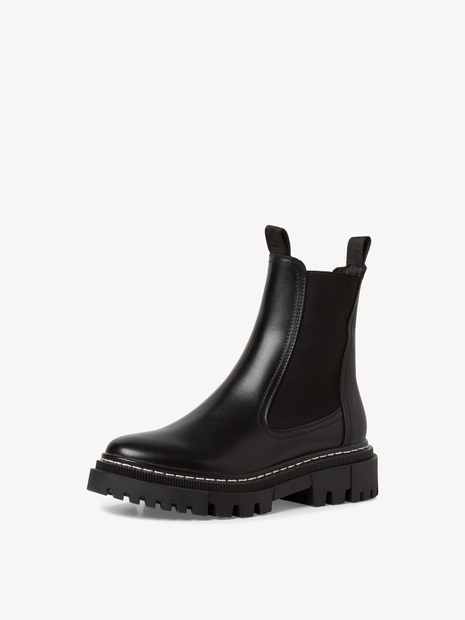 Bottine Chelsea en cuir - noir
