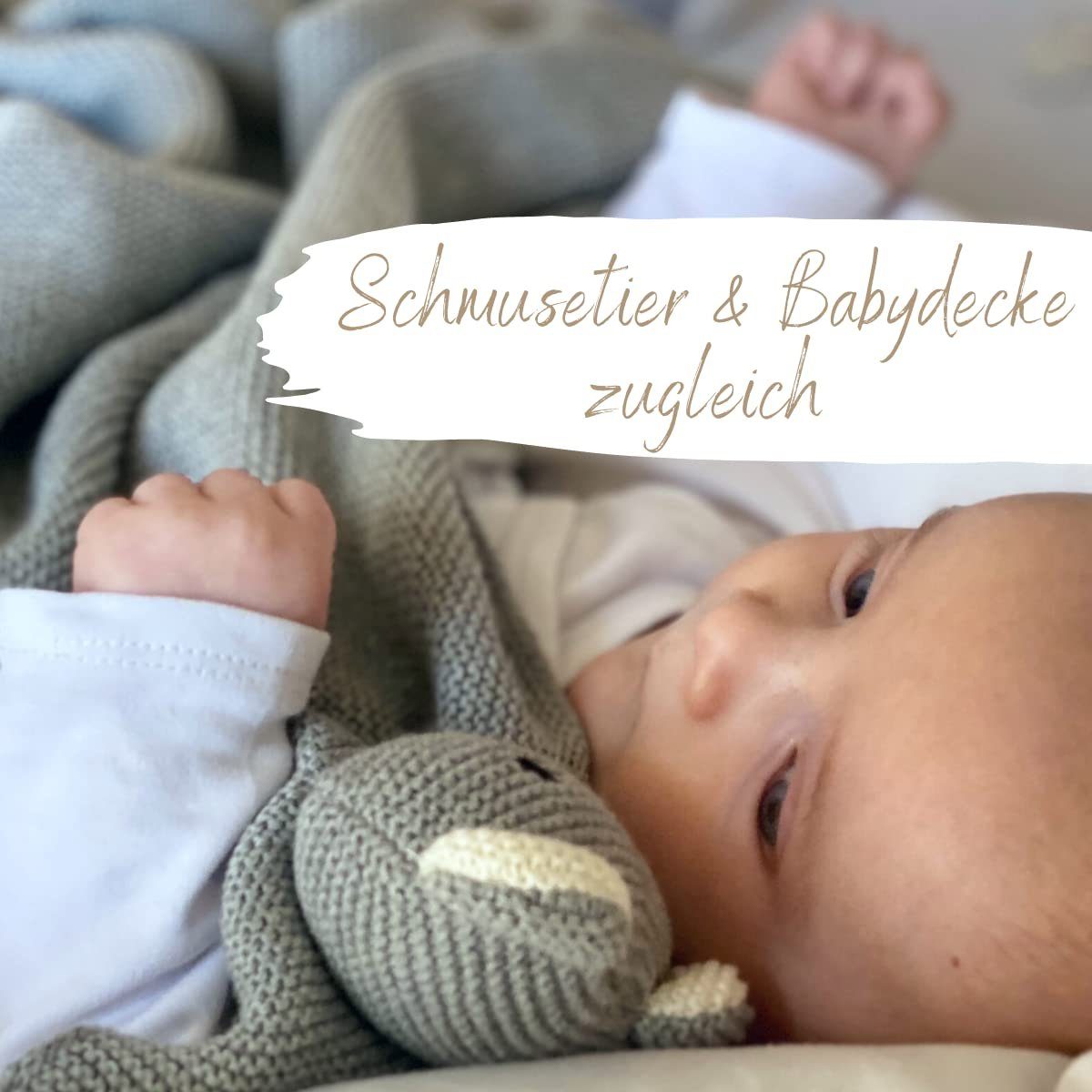 Babydecke DIKOS® Babydecke SCHMUSE-Bär Baby Geschenk Mädchen Junge Geschenkset, DIKOS, Geschenk zur Geburt, PREMIUM Qualität, 100 % BIO Baumwolle, nachhaltig
