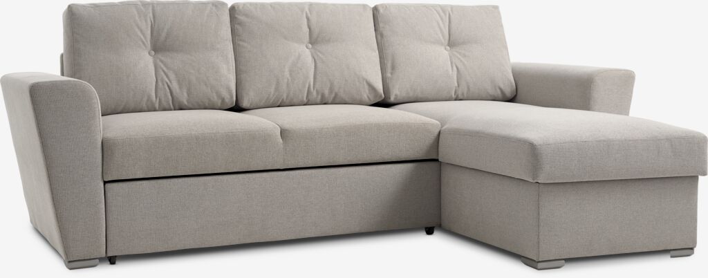 VEJLBY Sofá cama com chaise longue VEJLBY areia clara