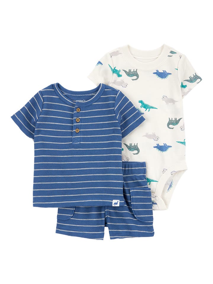 carter's 3tlg. Outfit in Weiß/ Blau günstig kaufen