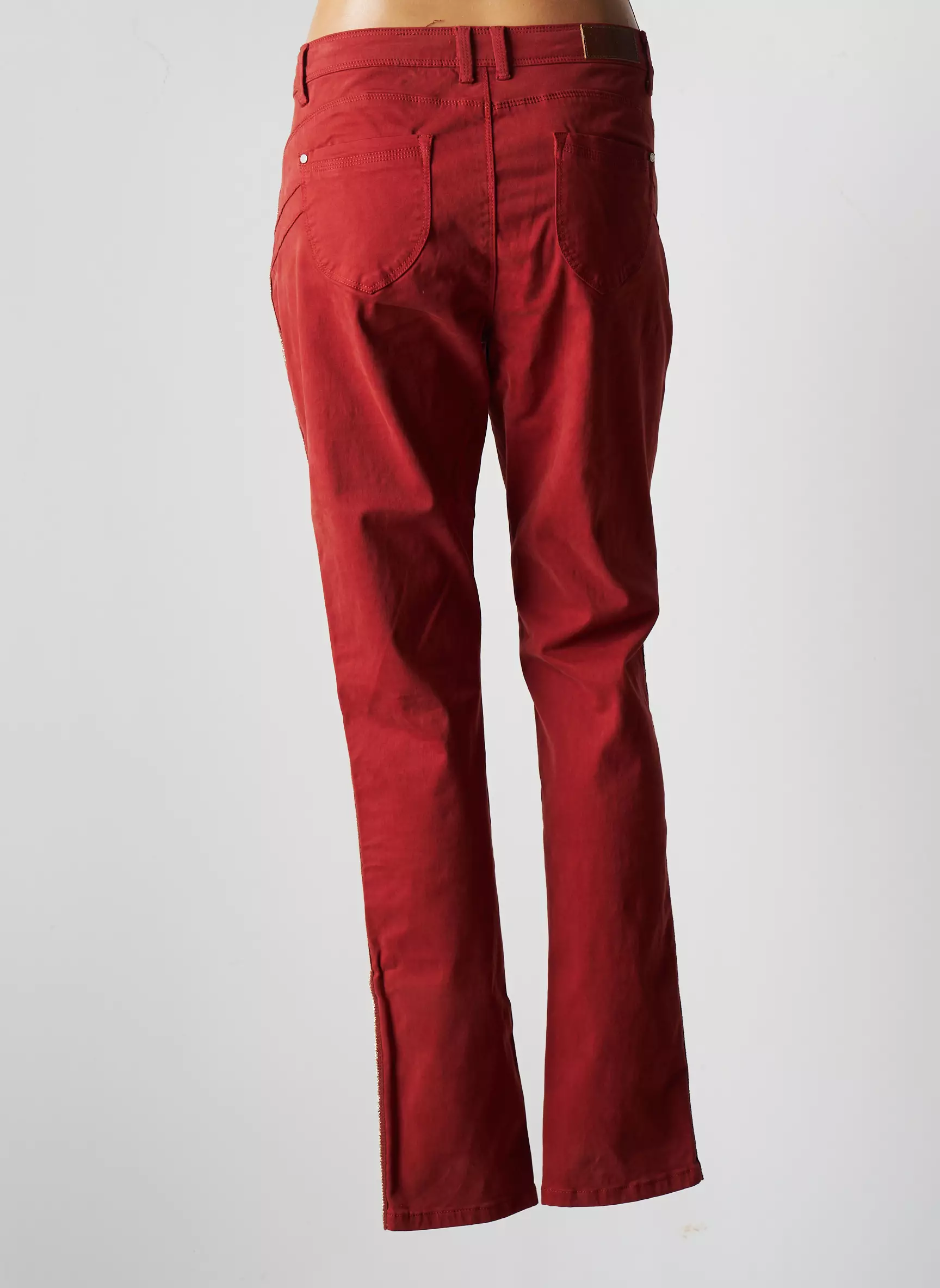 C Est Beau La Vie Pantalons Slim Femme couleur rouge