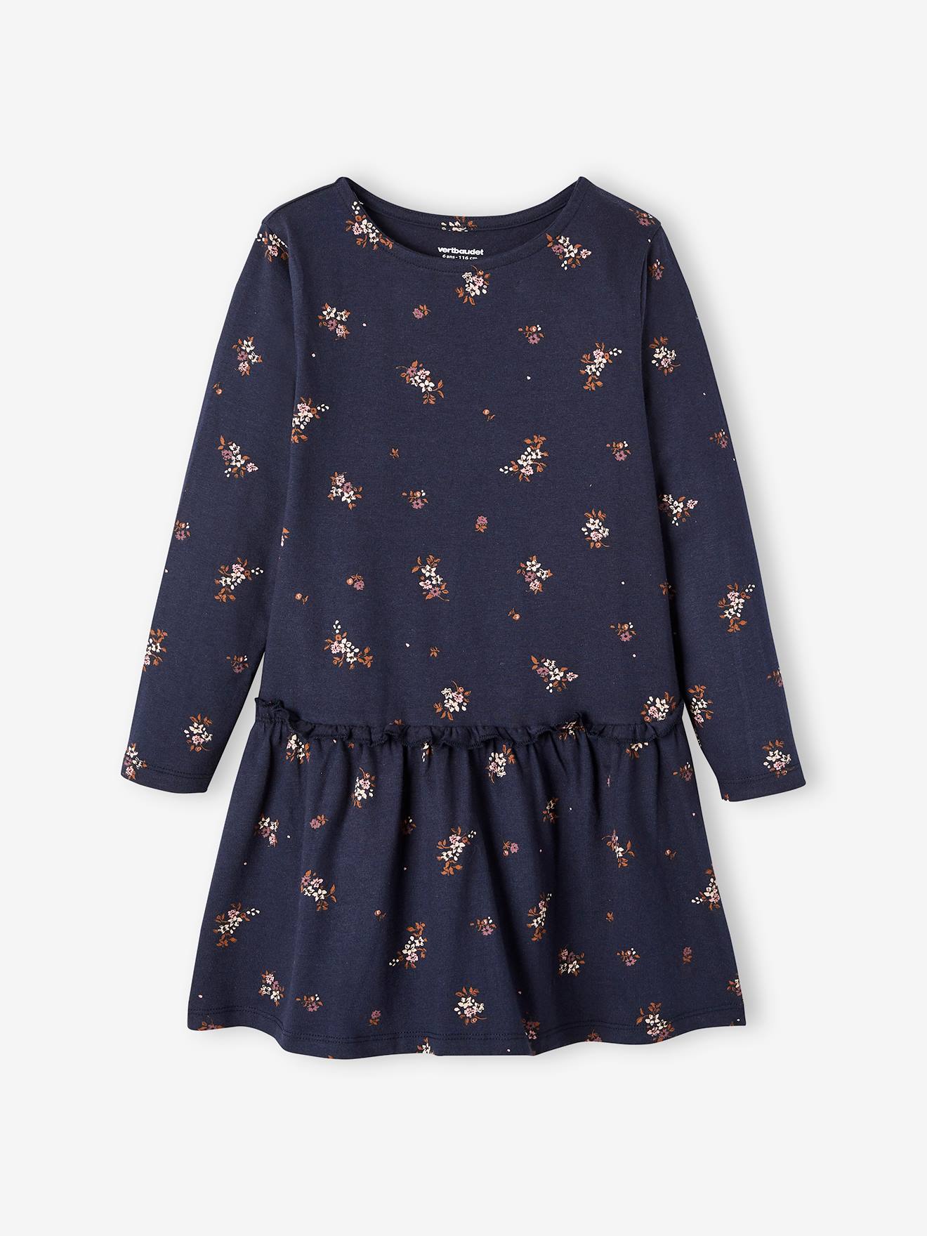 Vertbaudet Mädchen Kleid BASIC - nachtblau bedruckt