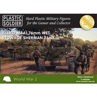 15mm WW2 Allied M4A1 76mm Wet Stowage Sherman (5)