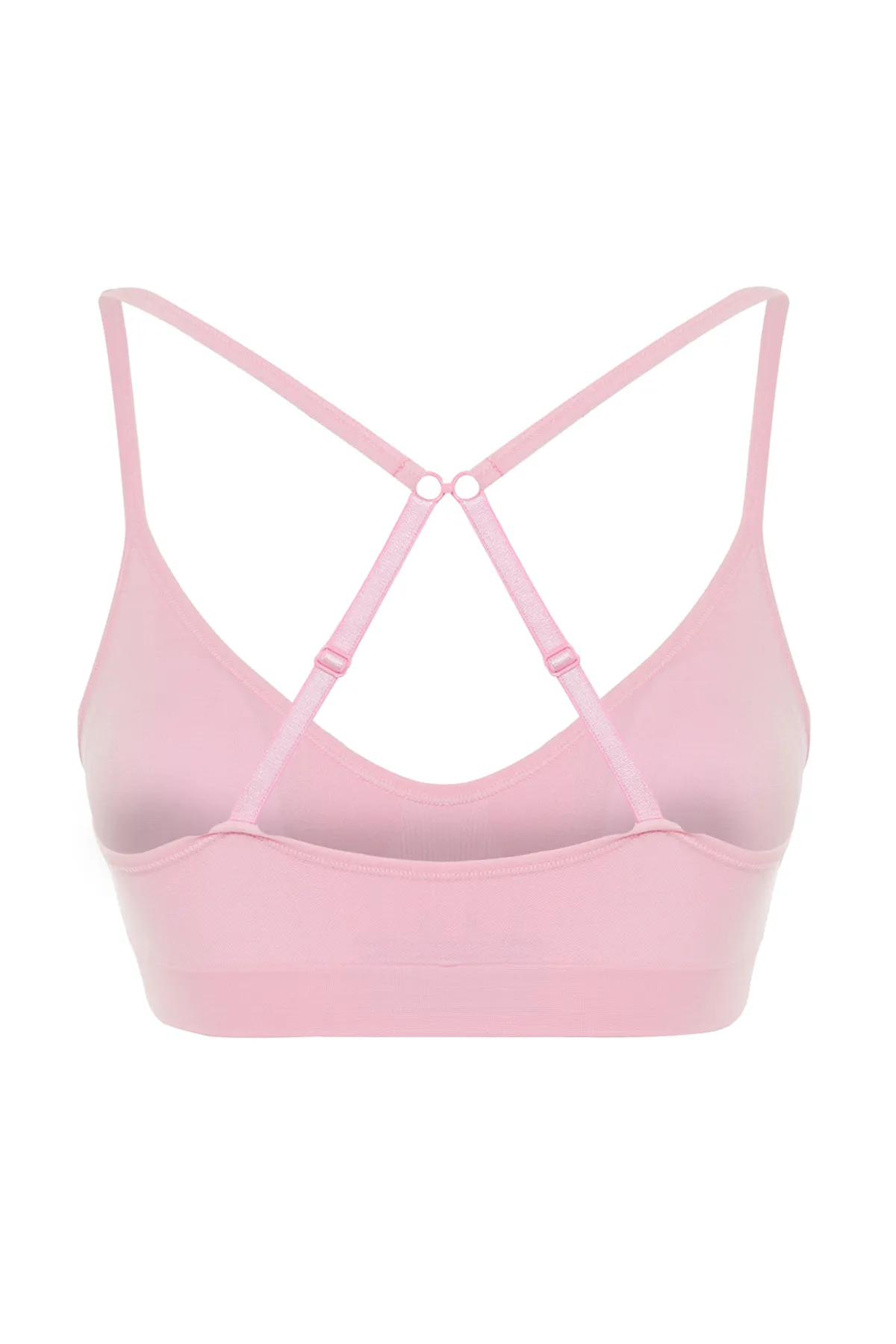 Trendyol Collection  Rosa nahtloser/nahtloser Rücken mit funktionalem Seilträger, bedeckter Bralette-Strick-BH THMAW22SU0023
