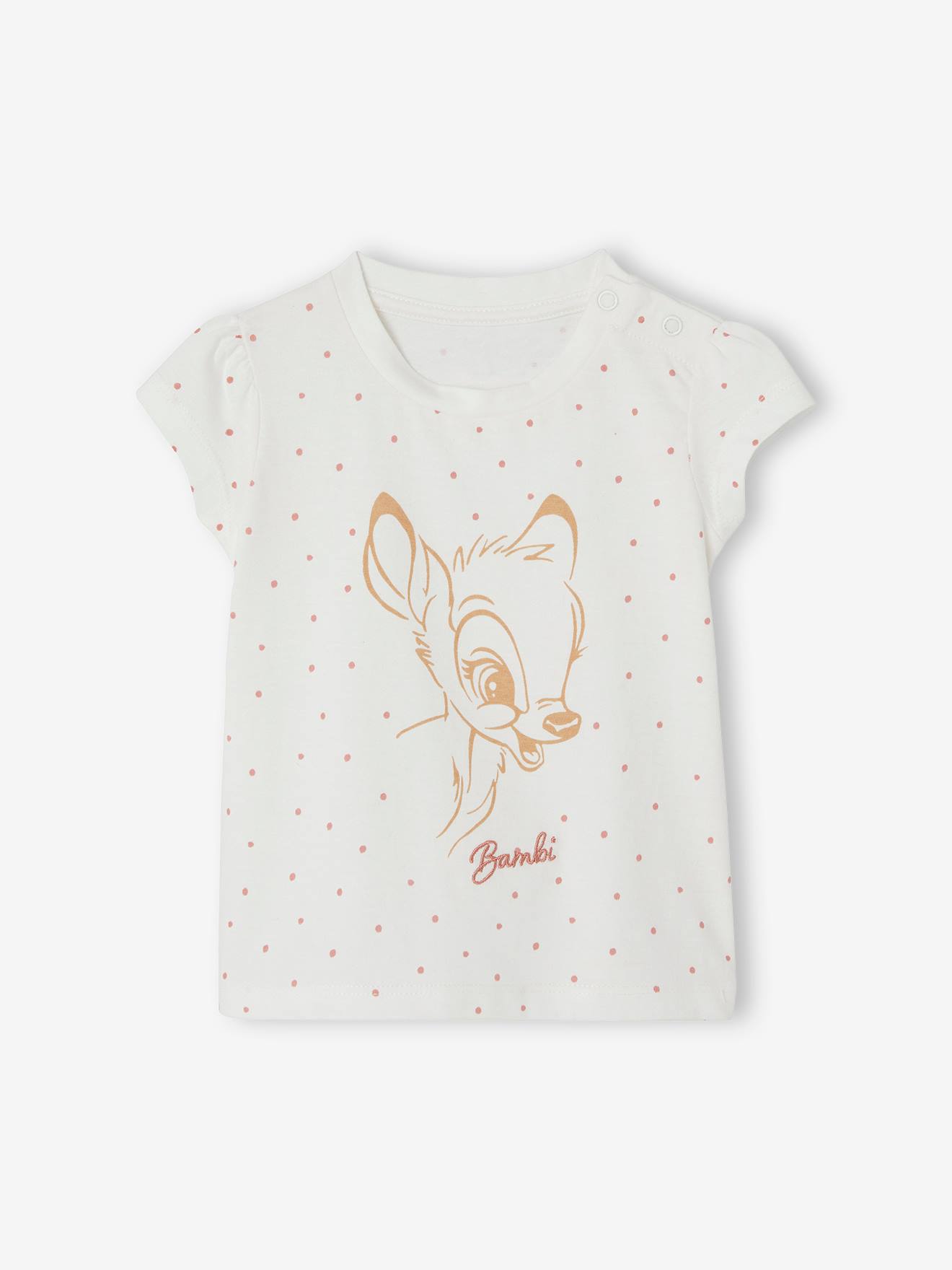 T-shirt bébé fille DS® Bambi blanc imprimé