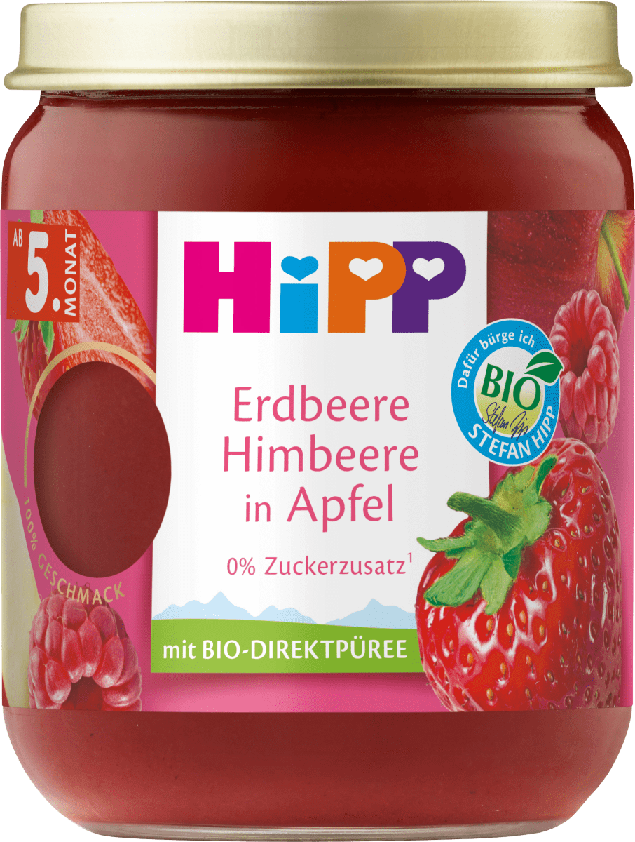 Früchte Erdbeere Himbeere in Apfel ab 5.Monat, 160 g