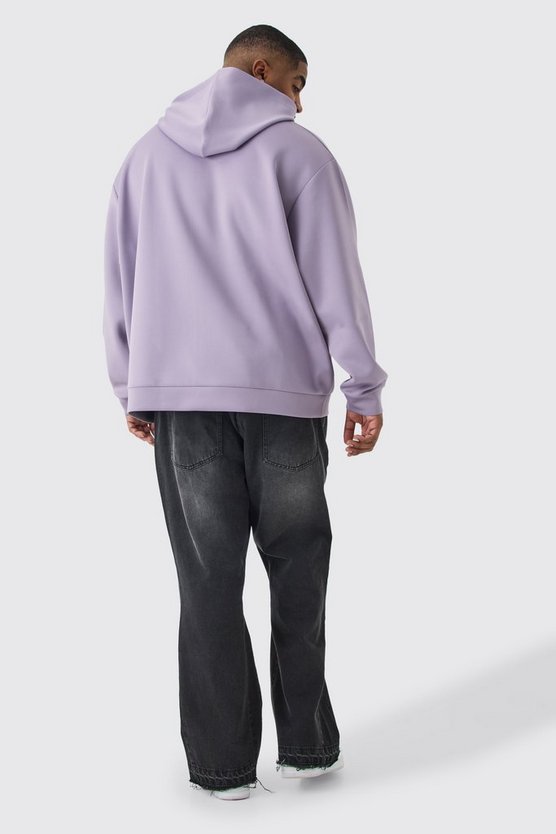 Plus Oversize Scuba Hoodie mit Reißverschluss