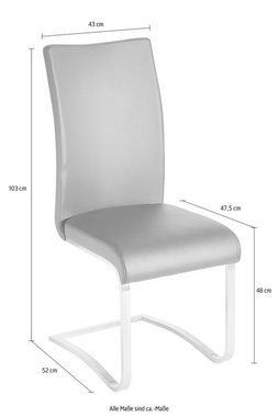 MCA furniture Freischwinger Arco (Set, 2 St), Stuhl mit Echtlederbezug, belastbar bis 130 Kg