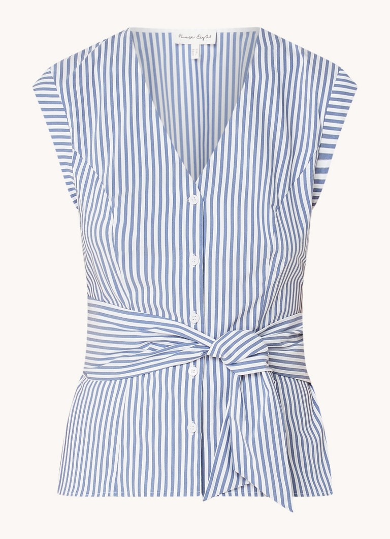 Phase Eight Sadie top with stripe print and tie belt