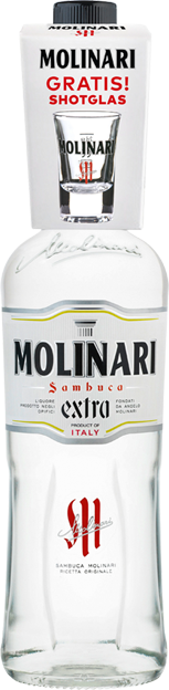 Molinari Sambuca mit Shotglas