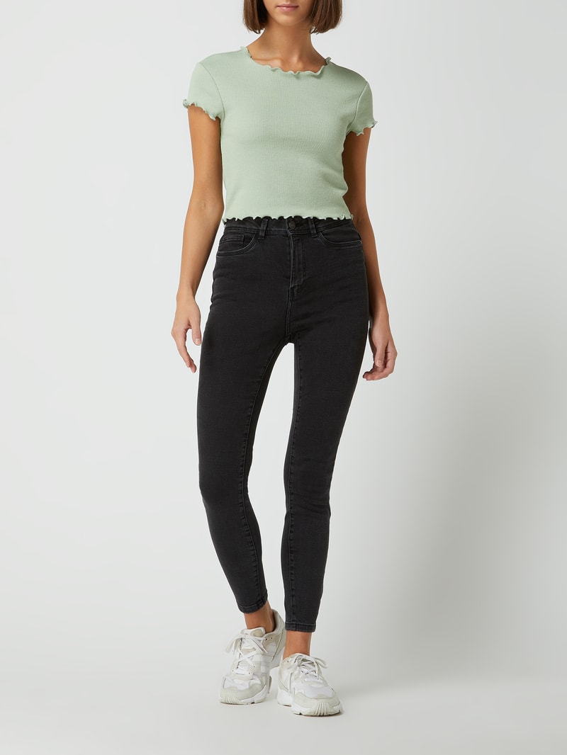 Super Skinny Fit High Waist Jeans mit Stretch-Anteil in schwarz