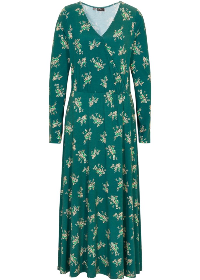 Bedrucktes Maxikleid, langarm