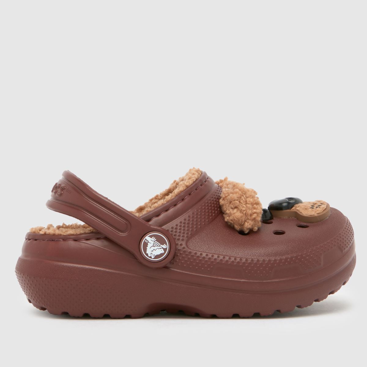 Crocs bruna multifärgade klassiska fodrade träskor för småbarn