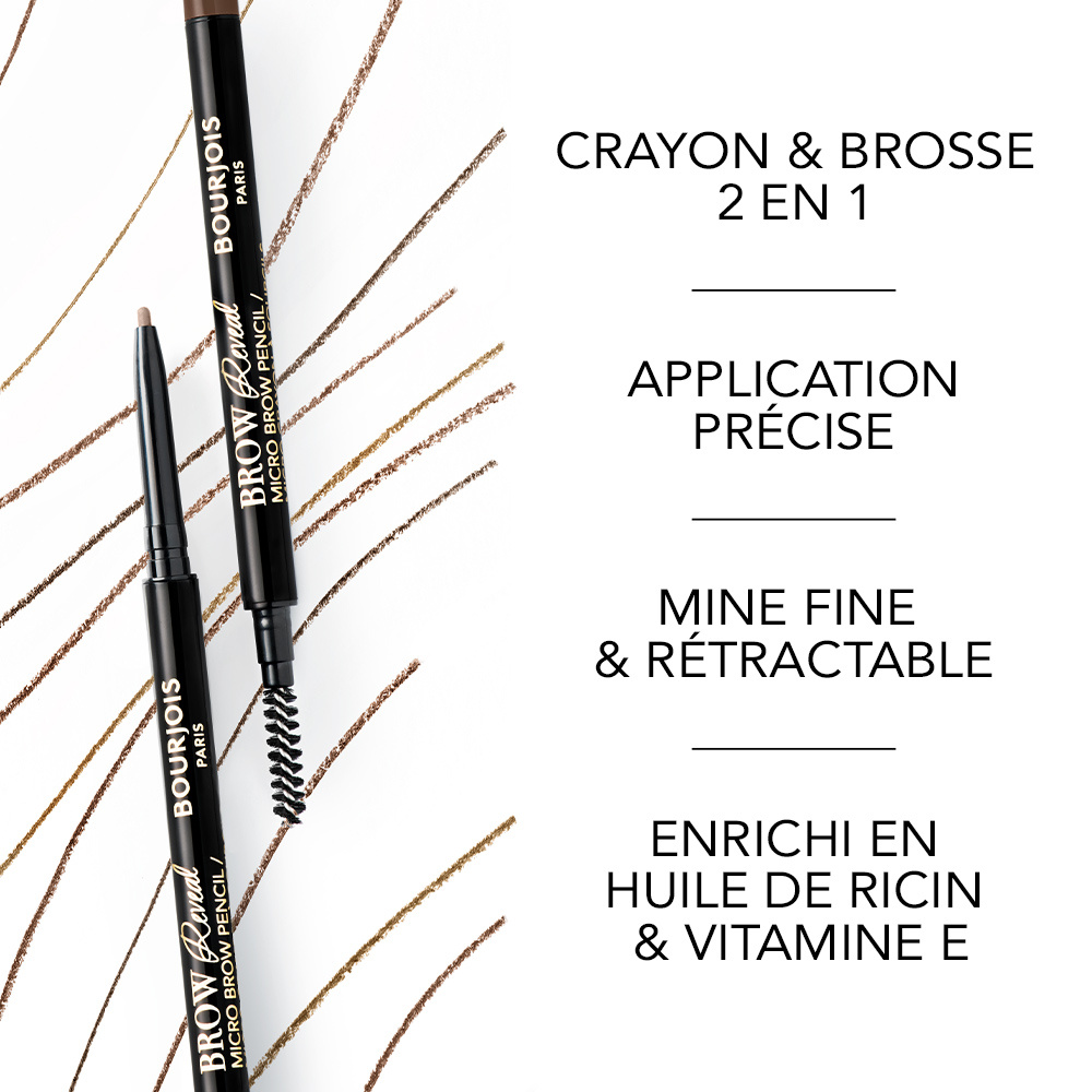 Bourjois Crayon sourcils - Brow Reveal  Micro Brow Pencil - 3 Brun Foncé Sourcils