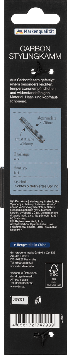 Professional Carbon-Stylingkamm, 1 St