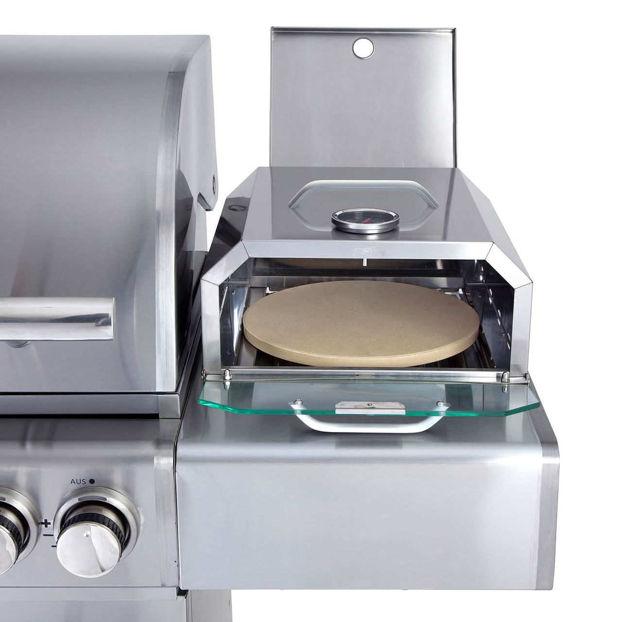 Allgrill AllGrill  Pizzaboxx eckig Edelstahl Gas-Grillmodelle Seitenkochfeld