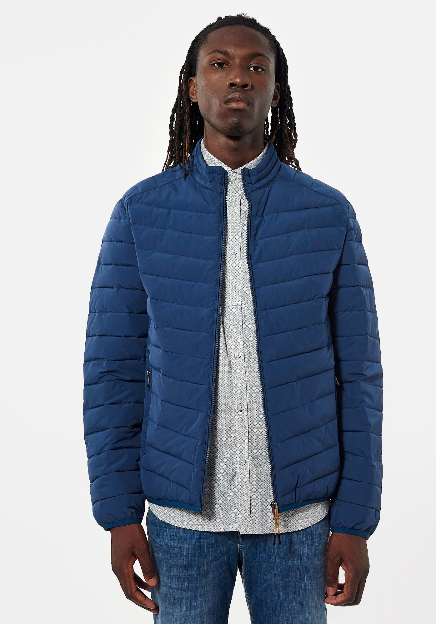 SANO   Doudoune fine bleue Homme en 100% polyester recyclé