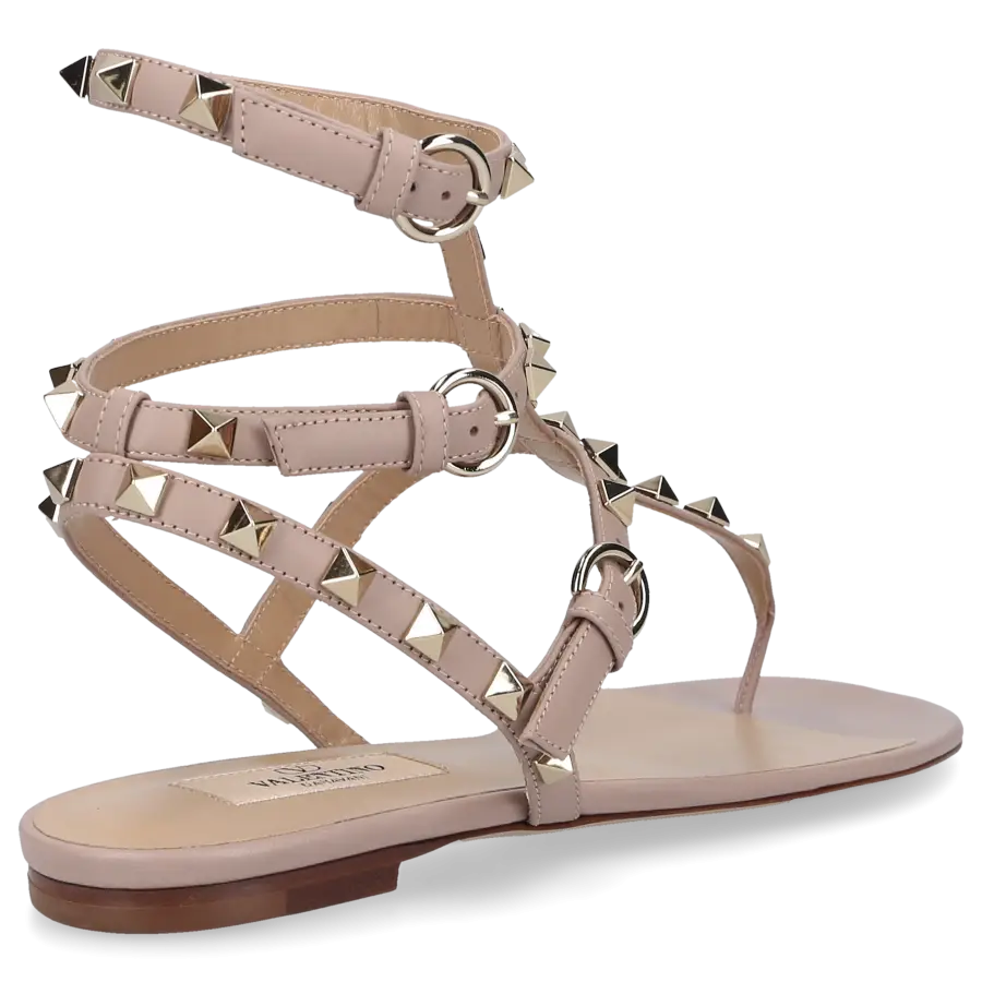 Valentino Garavani - Zehentrenner ROCKSTUD Kalbsleder - beige